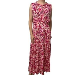 Walker & Wade Dress Maxi Pink Floral Boho Long Summer Casual Size Medium
